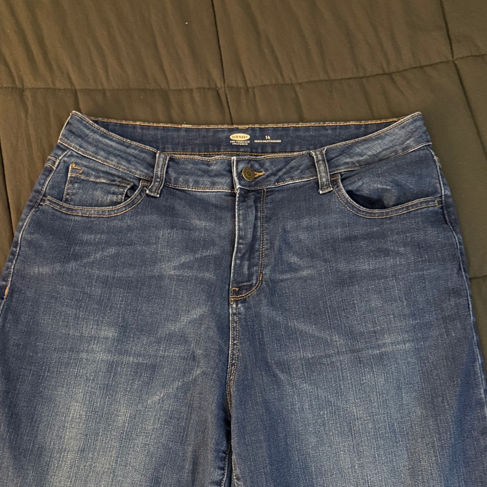 Old Navy Women's Dark Wash Wide Leg Jeans